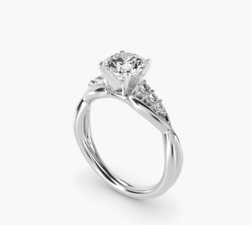 Delicate Twist Petite Diamond Engagement Ring in 14k White Gold (1/10 ct. tw.)