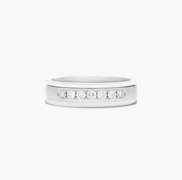 Channel Set Men's Diamond Wedding Band In 14K White Gold (6.00mm)