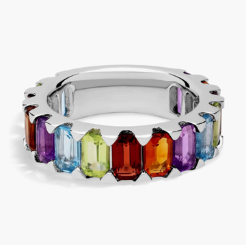 Octagon Multi-Stone Band in Sterling Silver