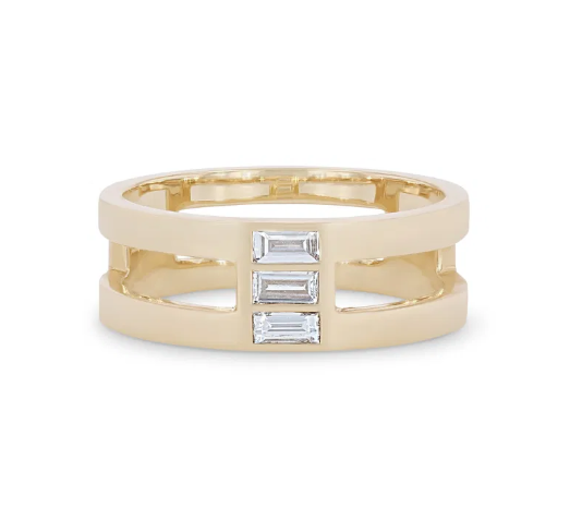 Baguette Diamond Open Row Ring 14K
