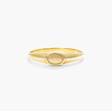Oval Signet Ring In 14K Yellow Gold