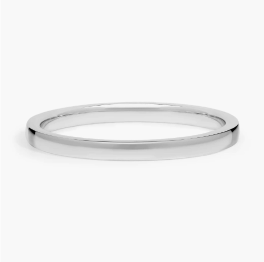 Low Dome Comfort Fit Wedding Ring in Platinum (2mm)