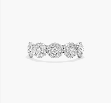 Lab-Grown Diamond Peony Ring In 14K White Gold
