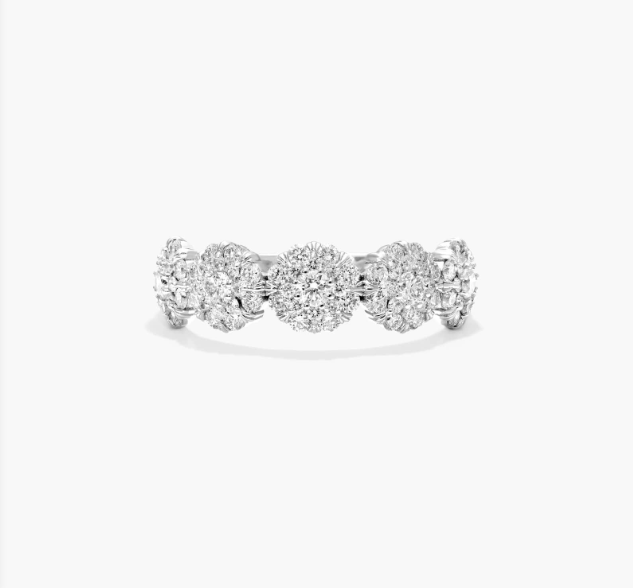 Lab-Grown Diamond Peony Ring In 14K White Gold
