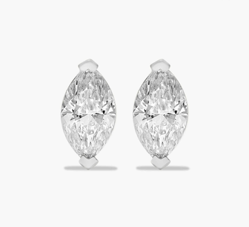 Marquise Cut 1 CTW Lab-Grown Diamond Stud Earrings In 14K White Gold