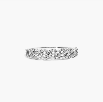 Marquise Link Diamond Ring In 14K White Gold