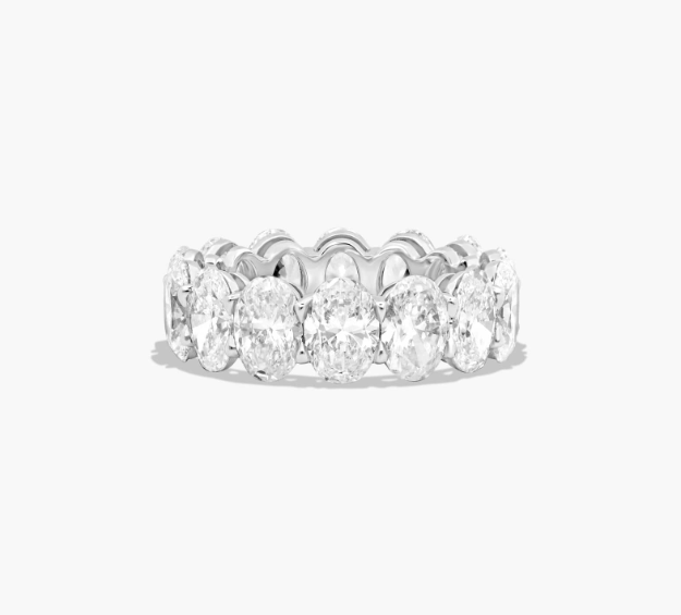 Eternity Ring With 8 CTW Oval Cut Lab-Grown Diamonds In 14K White Gold (7mm)