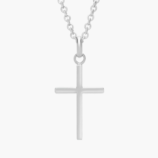 18" Cross Pendant in Sterling Silver (3 mm)