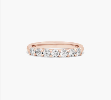Seven Stone Low Dome Basket Anniversary Ring With 0.5 CTW Lab-Grown Diamonds In 14K Rose Gold (2.40mm)