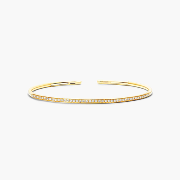 Row Cuff Diamond Bracelet In 14K Yellow Gold