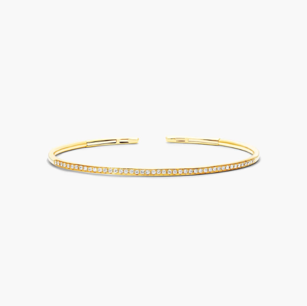 Row Cuff Diamond Bracelet In 14K Yellow Gold