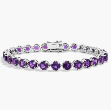 Amethyst Round Rope Bracelet in Sterling Silver (5mm)