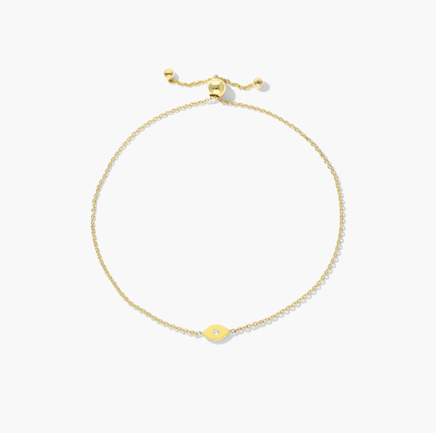 Evil Eye Bolo Diamond Bracelet In 14K Yellow Gold