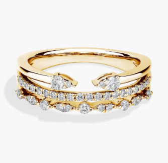 Open Stacked Diamond Ring in 14k Yellow Gold (1/3 ct. tw.)