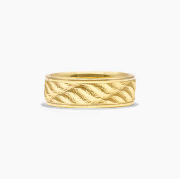 Wave Design Men's Wedding Band In 18K Yellow Gold (7.00mm)