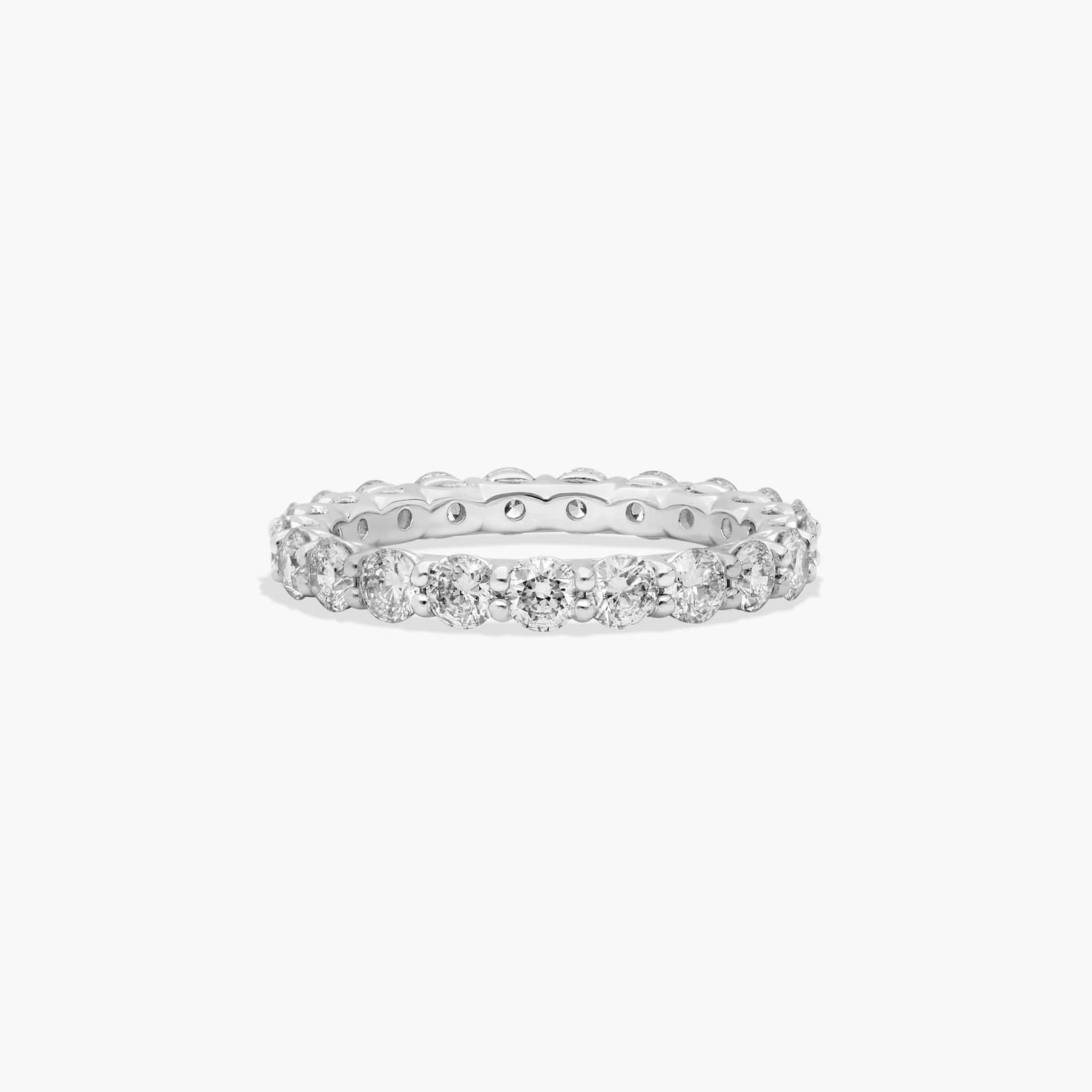 Platinum low dome Basket Lab-Grown Diamond Eternity Ring (2 CTW F-G / VS2-SI1)
