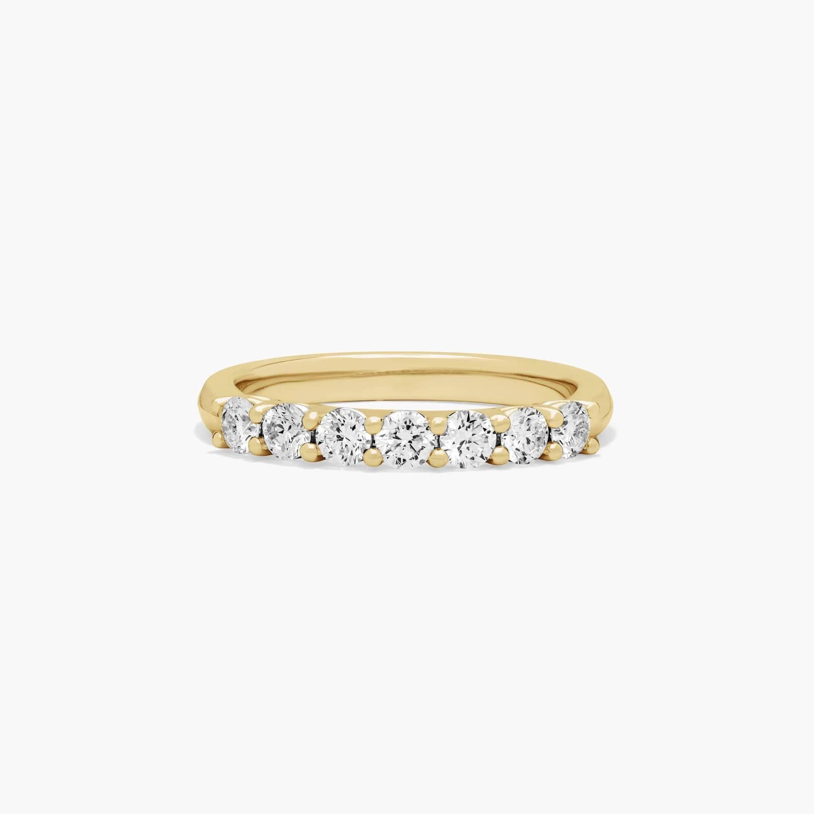 Seven Stone Low Dome Basket Anniversary Ring With 0.5 CTW Lab-Grown Diamonds In 14K White Gold (2.40mm)