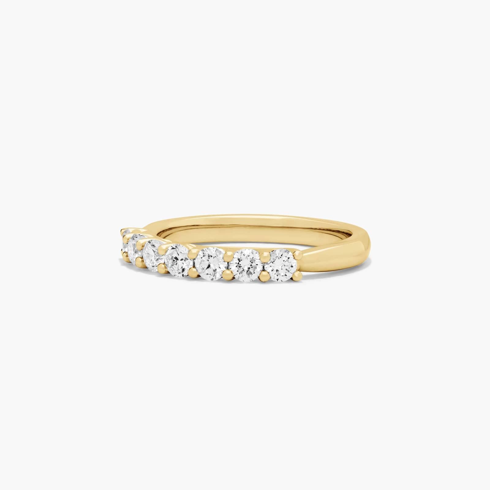 Seven Stone Low Dome Basket Anniversary Ring With 0.5 CTW Lab-Grown Diamonds In 14K White Gold (2.40mm)