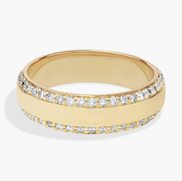 Men's Beveled Edge Diamond Band in 14k Yellow Gold (6.5 mm)
