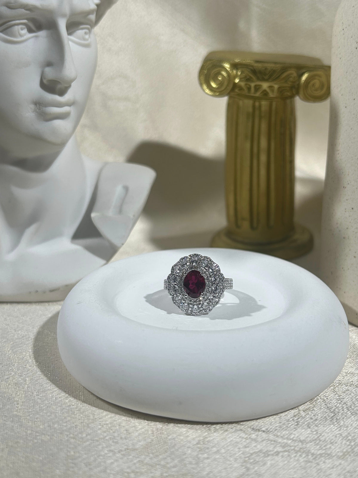 Oval Cut Lab Grown Ruby Ring , Center Stone 1.5ct in S925 Silver