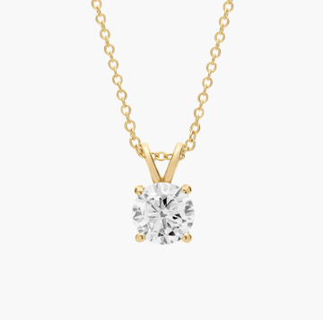 Double-Bail Lab-Grown Diamond Solitaire Pendant In 14K Yellow Gold (1 Ct. tw. - F-G / VS2-SI1)