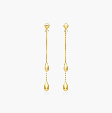 Front To Back Teardrop Earrings In 14K Yellow Gold