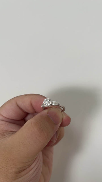 Melissa  3.5 ct + 0.5+0.5  sterling silver, size7
