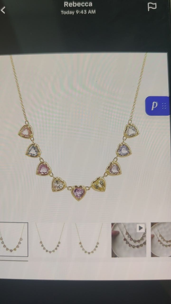 Rebecca- 14k 9-diamonds Necklace length adjustable 16/18/20cm, 1160 USD in total