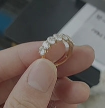 Naomi-10k Half Eternity ring, size 7, 0.3 ct each,2.1ct in total