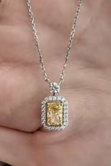 Heather‘s rest payment-10K Gold 1ct Yellow Diamond Pendant