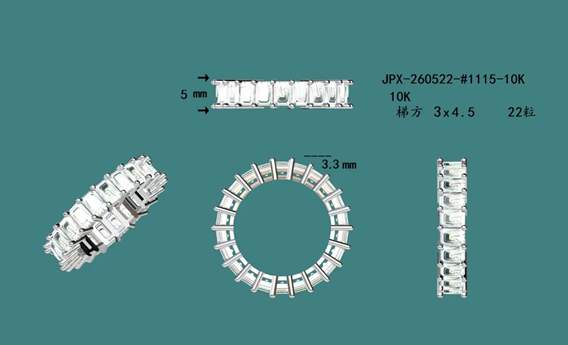10K Gold Emerald Eternity Band