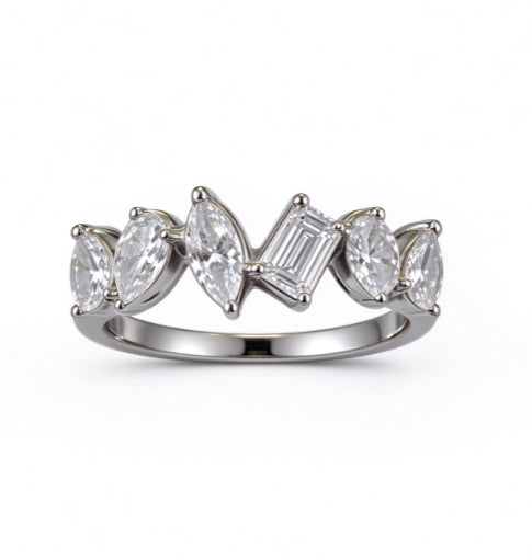 925 silver, irregular-shaped ring
