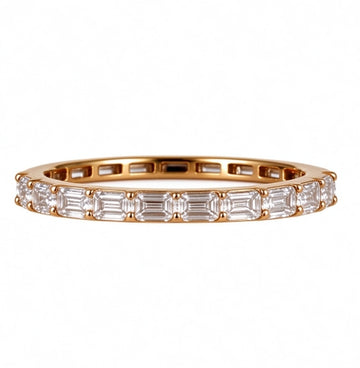 14k Emerald eternity band