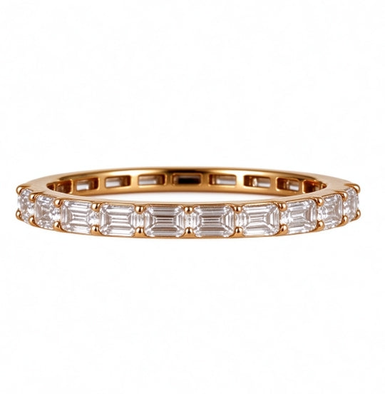 14k Emerald eternity band