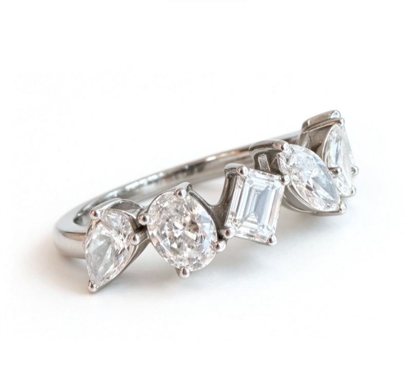 925 silver, irregular-shaped ring
