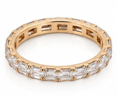 14k Emerald eternity band