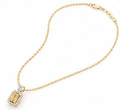 10k 1ct Yellow Diamond Radiant Necklace