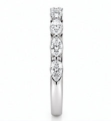 14k Marquise-cut diamond band ring