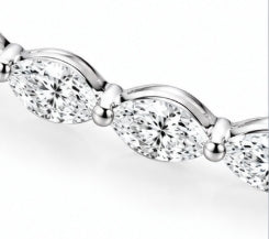 14k Marquise-cut diamond band ring