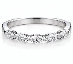 14k Marquise-cut diamond band ring