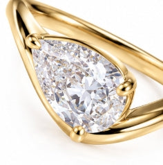 10k 1ct Teardrop Pinky Ring