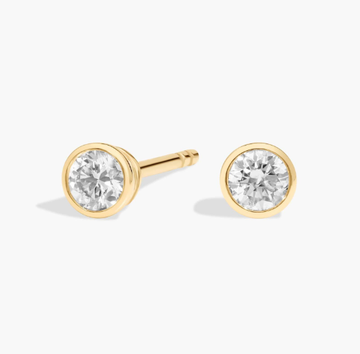 Bezel Set Lab-Grown Diamond Stud Earrings In 14K Yellow Gold (1/4 Ct. tw. - F-G / VS2-SI1)