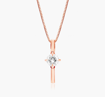 Lab-Grown Diamond Solitaire Dash Pendant In 14K Rose Gold