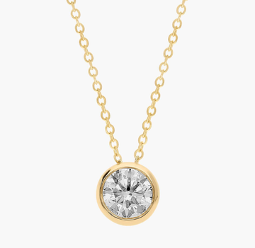 Bezel Lab-Grown Diamond Pendant In 14K Yellow Gold (1 Ct. tw. - F-G / VS2-SI1)