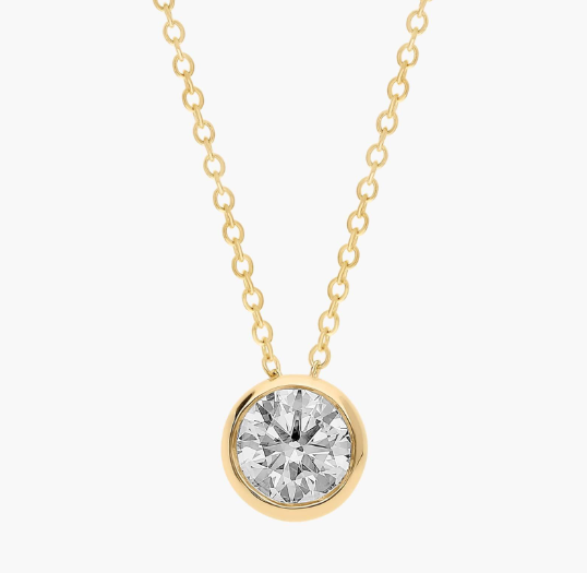 Bezel Lab-Grown Diamond Pendant In 14K Yellow Gold (1 Ct. tw. - F-G / VS2-SI1)