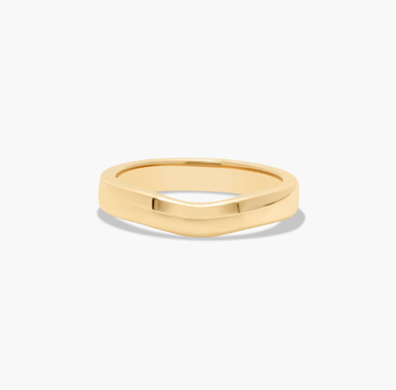 Cross Prong Thin Wedding Ring In 14K Yellow Gold (3.00mm)
