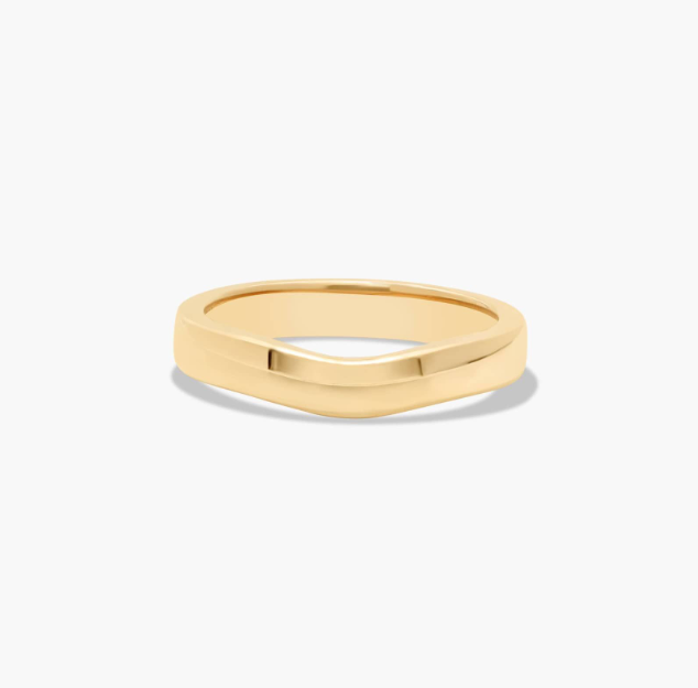 Cross Prong Thin Wedding Ring In 14K Yellow Gold (3.00mm)