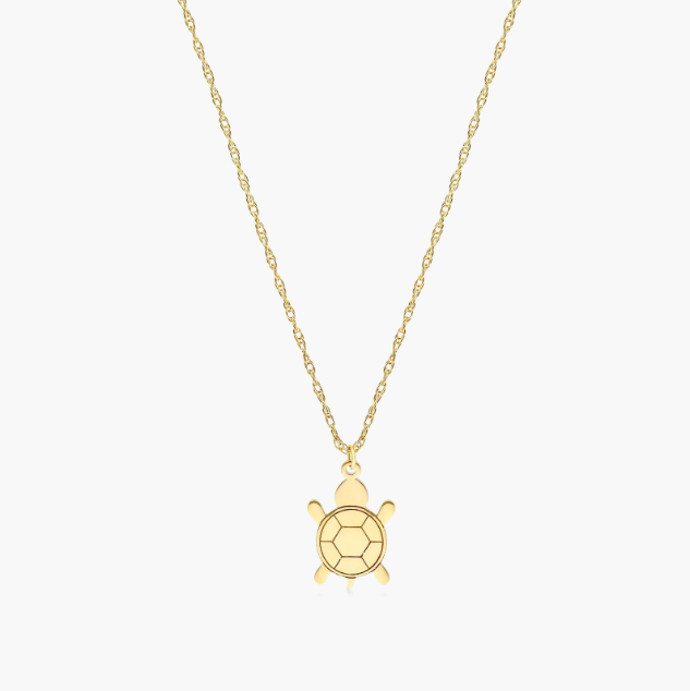 14K Yellow Gold Mini Turtle Necklace