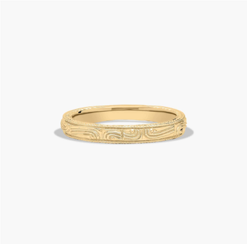Engraved Wedding Ring In 14K Yellow Gold (2.50mm)