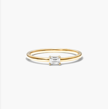 Petite Emerald Cut Solitaire Diamond Ring In 14K Yellow Gold By James Allen